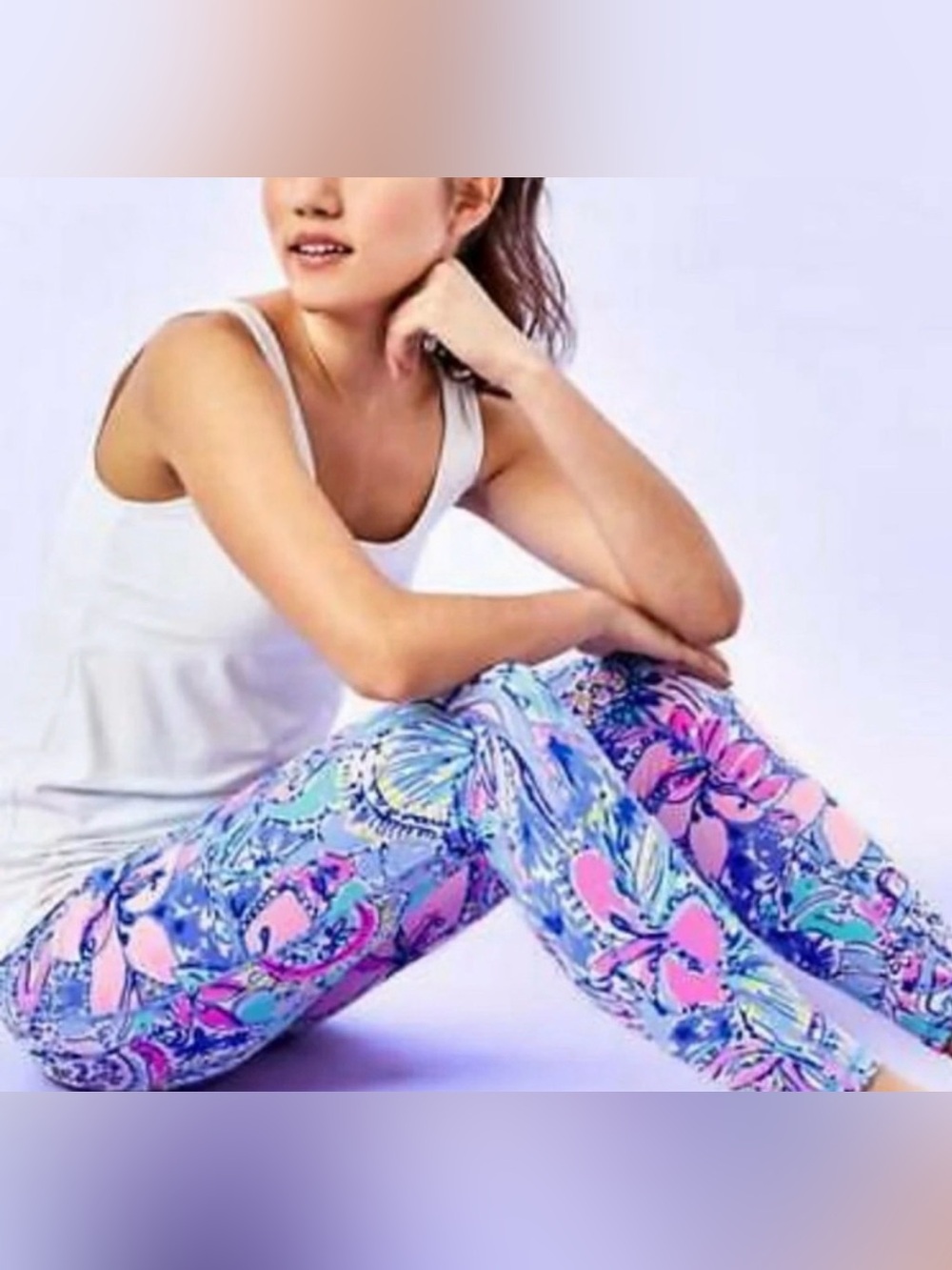 Lilly Pulitzer High Rise Midi Leggings “Pop up Got Your Back”